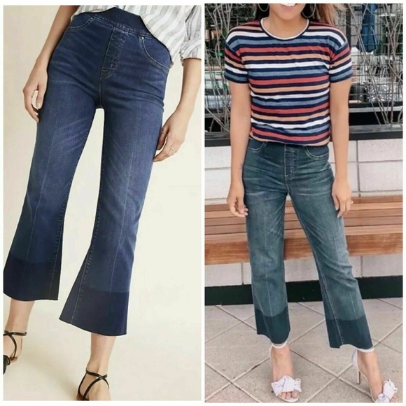 NWT Spanx Crop Flare Denim Jean Leggings Pants - Picture 3 of 8